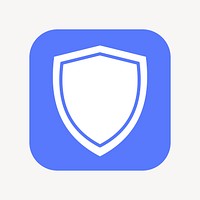 Shield, protection icon, flat square design