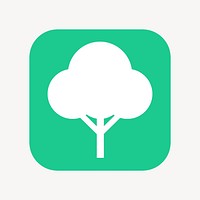 Tree, environment icon, flat square design vector