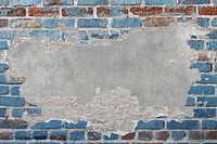 Brick wall graphic, blue crack