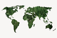 Forest world map background, environment, psd