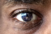 Sparkling iris eye background, remixed media design
