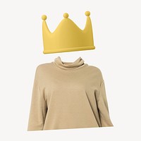 Crown ranking head woman, marketing remixed media image