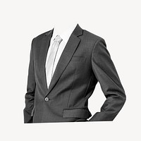 Headless businessman sticker, wearing suit image psd