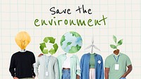 Environment banner template, save the world remixed media vector