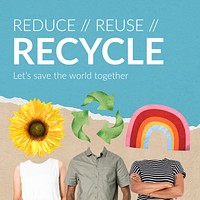 Recycle Instagram post template, environment remixed media vector