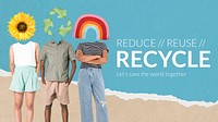 Recycle banner template, environment remixed media vector