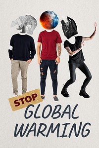 Stop global warming  template, environment remixed media vector