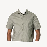 Headless man wearing shirt, men's casual fashion image psd