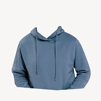 Headless man sticker, wearing hoodie psd