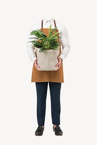 Headless plant man, small business remixed media psd