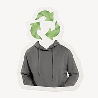 Recycle symbol head man, environment remixed media
