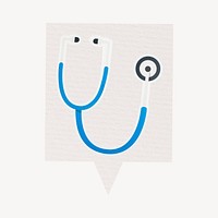 Doctor stethoscope sticker, cute health illustration psd