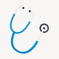 Doctor stethoscope sticker, cute health illustration psd