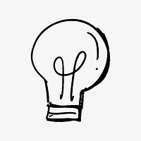 Light bulb doodle, cute business graphic