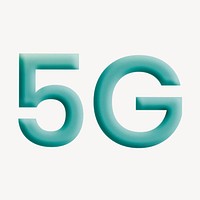 5G network icon sticker,  psd