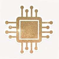 Computer chip isolated graphic element