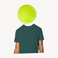 Tennis head man, sports remixed media psd