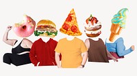 Junk food head people, remixed media psd