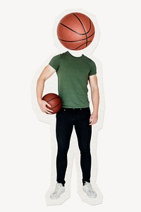 Basketball head man, sports remixed media