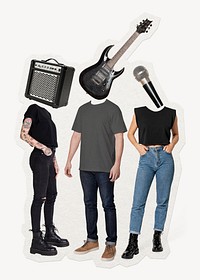 Rock band members, music heads, surreal remixed media