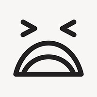 Weary face emoticon sticker, cute facial expression psd