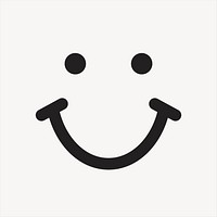 Smiling face emoticon sticker, cute facial expression psd