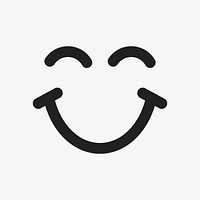 Smiling face emoticon sticker, cute facial expression psd