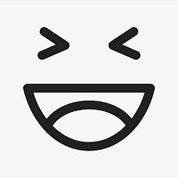 Grinning face emoticon sticker, cute facial expression psd