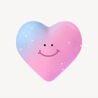 Smiling heart 3D sticker, emoticon illustration psd