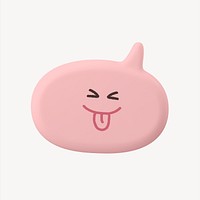 Playful speech bubble 3D sticker, emoticon illustration psd