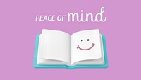 Peace of mind banner template, cute purple design vector