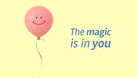 Pink balloon banner template, positive quote vector