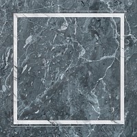 Square frame on bluish gray marble textured background
