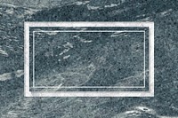Rectangle frame on bluish gray marble textured background vector