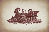 Vintage hand drawn locomotive vector