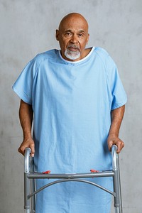 Patient using a zimmer frame 