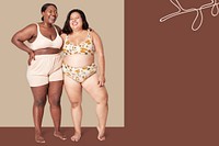 Size inclusive fashion colorful lingerie mockup