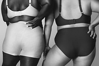 Black and white plus size fashion lingerie apparel mockup