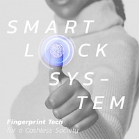Smart lock system template vector futuristic technology