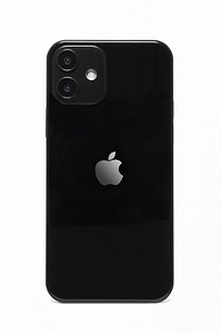 Black Apple iPhone 12 rear view. NOVEMBER 12, 2020 - BANGKOK, THAILAND