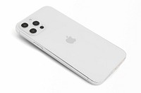 Silver Apple iPhone 12 Pro Max psd phone rear view mockup. NOVEMBER 12, 2020 - BANGKOK, THAILAND