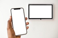 Phone blank screen with blank smart home automation panel monitor