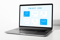 Smart home program on laptop screen