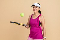 Matured female Indian tennis player ready to play