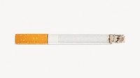 Cigarette sticker, burning smoke isolated image psd