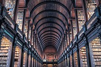 Free old college library in Dublin photo, public domain building CC0 image.