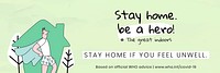 Stay home if you feel unwell during coronavirus outbreak social template source WHO vector