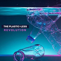 The plastic less revolution social media template vector