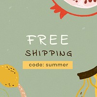 Free shipping summer sale template design resource vector