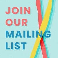 Join our mailing list summer template vector